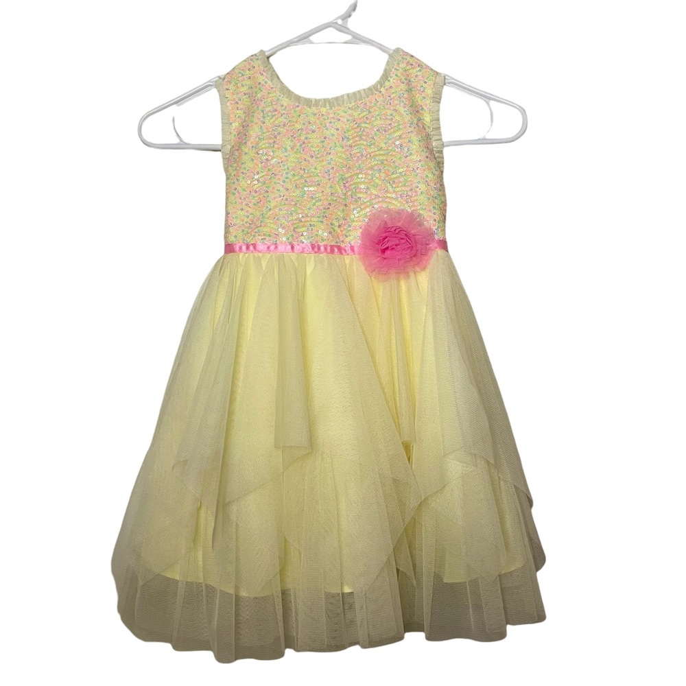 Jona Michelle Tulle Party Dress, Cream/Multicolor, Size 4T
